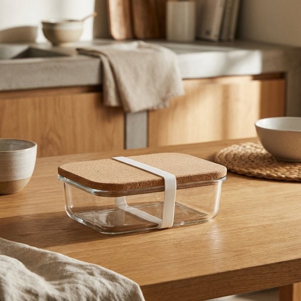 CANOA Lunchlåda i glas med korklock - GiftRetail MO2255