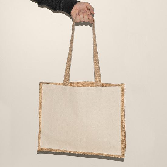 Goya 39002 - Cotton and Jute Laminated Bag with Long Handles SHOPPER