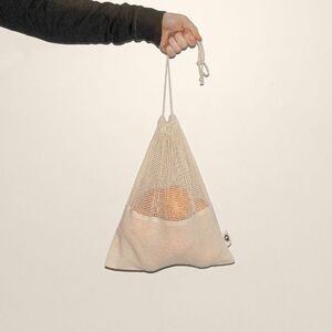 Goya 50004 - Bomullsnetpåse med Snörstängning för Frukt COCONUT