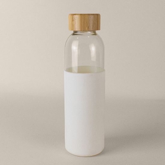 Goya 50019 - Glasflaska med bambulock och silikonskal, 500 ml GIN