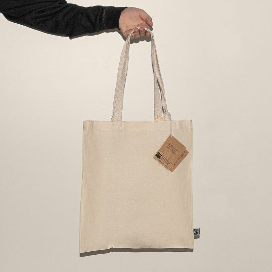 Fairtrade Bomullsväska med Långa Handtag 140g SPLIT