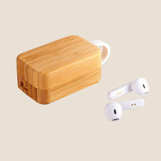 Goya 50690 - Bluetooth 5.0 Trådlösa Hörlurar i Bambulåda PLAY