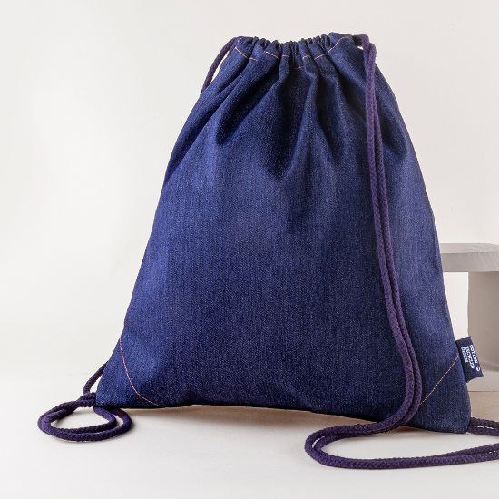 Goya 53005 - Cotton and Recycled Denim Drawstring Backpack NASHVILLE