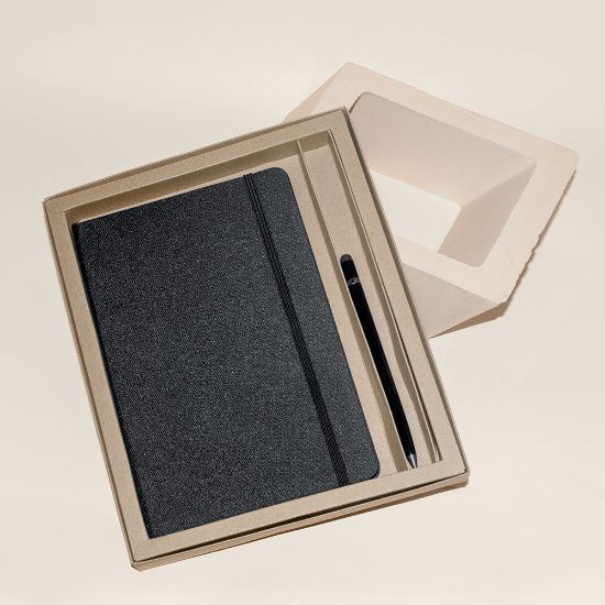 ECO RPET Notebook Set with Aluminum Pen NIGHTFALL