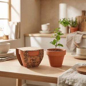 MINT POT Myntafrön i terrakottakruka - GiftRetail MO2218