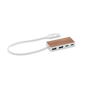 UBAH USB-hubb 4 portar 27,5 cm - GiftRetail MO2387