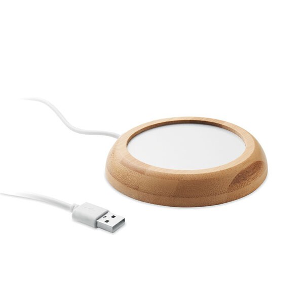 MUGLET Muggvärmare i bambu med USB - GiftRetail MO2592