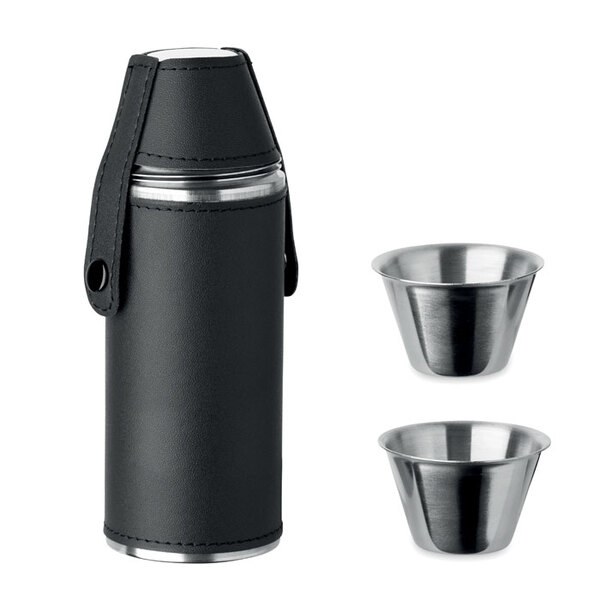 COCOON Hip flask with shot cups - GiftRetail MO2628