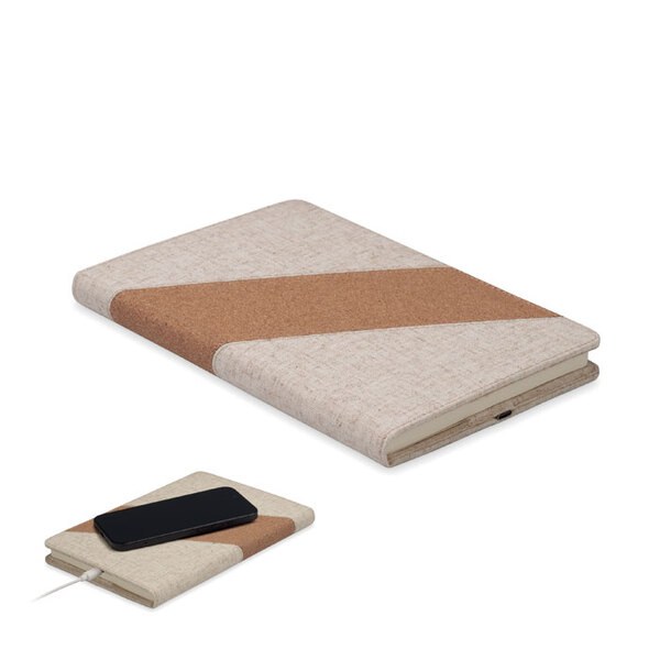CORTONA A5 anteckningsbok/15W laddare - GiftRetail MO2734