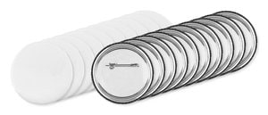 Förpackning med 10 GiftRetail MO9330 - PIN Anpassningsbar Pin-knapp med Pappersinlägg