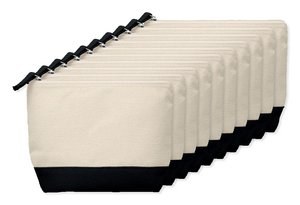 Förpackning med 100 GiftRetail MO9815 - KLEUREN Necessär i bomull med kontrast