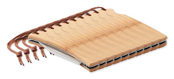 Förpackning med 10 GiftRetail MO6623 - MANSAN Vikbar kniv i bambu