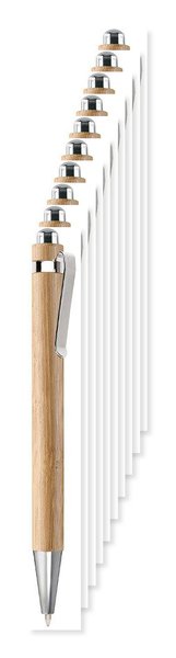 Förpackning med 10 GiftRetail MO7318 - SUMATRA Bambu kulpenna