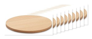 Förpackning med 100 GiftRetail MO6602 - BAYIN Runt underlägg i bambu