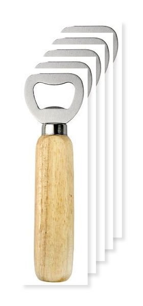 Förpackning med 5 Goya 38042 - Rostfritt stål öppnare med trähandtag OAK