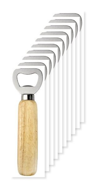 Förpackning med 10 Goya 38042 - Rostfritt stål öppnare med trähandtag OAK