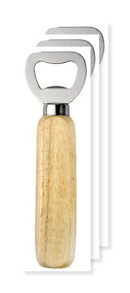 Förpackning med 30 Goya 38042 - Rostfritt stål öppnare med trähandtag OAK