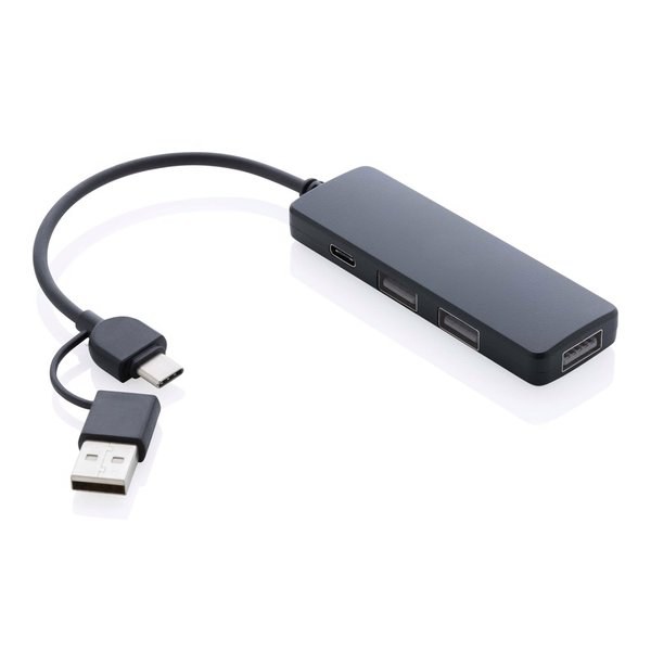 XD Collection P308.26 - USB hub i RCS återvunnen plast med dubbel input