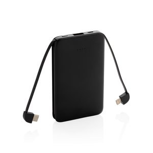 XD Collection P322.08 - 5.000 mAh powerbank i fickformat med integrerade kablar