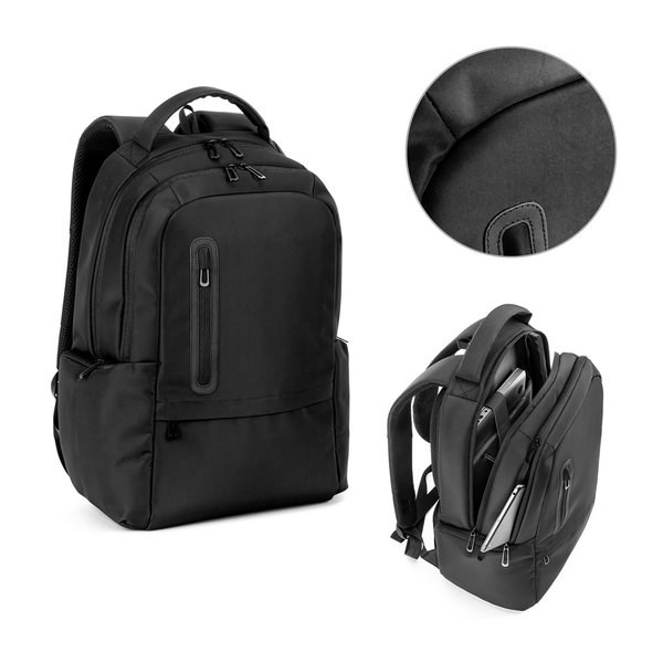 Laptopryggsäck (17 tum) i 150D nylon med 2 vadderade fack - Egotier 92530
