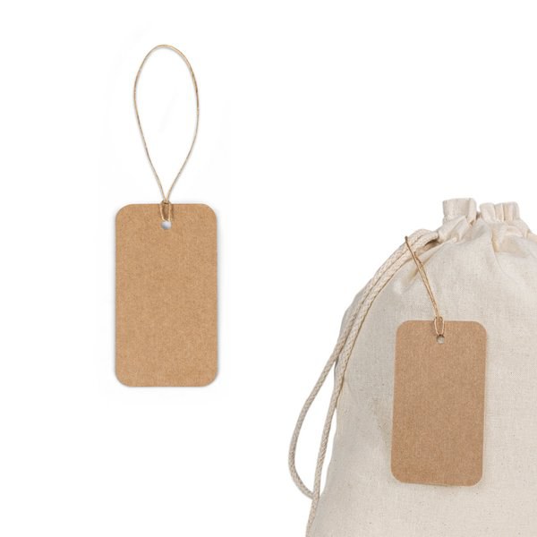 Etikett tillverkad av 100 % återvunnet papper (700 g/m²) i rektangulär form - Egotier 93671